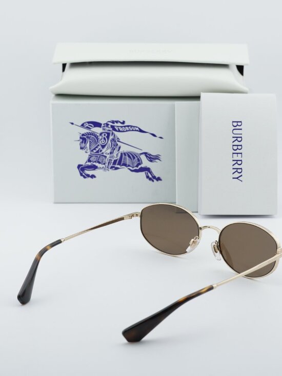 Burberry BE3169 110973 Oval Sunglasses - Gold/Brown main image 7